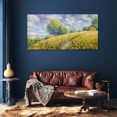 Glasbild Sommerliche Feldlandschaft