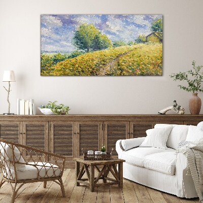 Glasbild Sommerliche Feldlandschaft