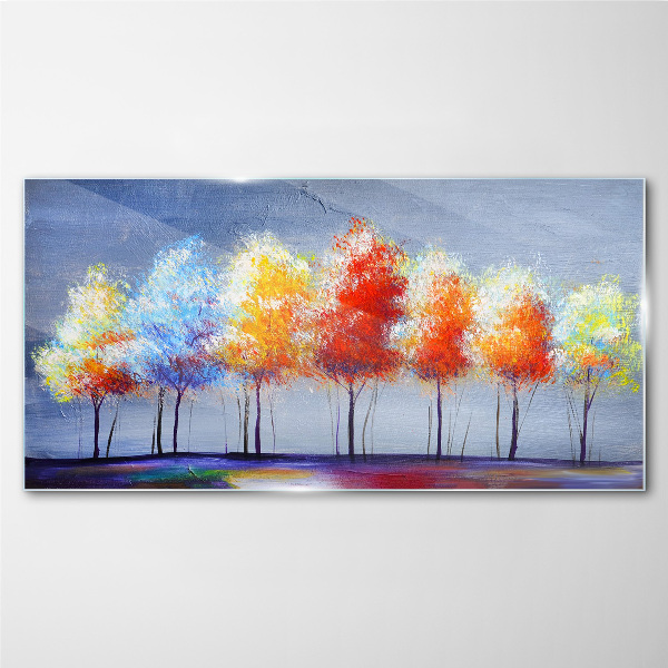 Glasbild Herbstfarben im Park