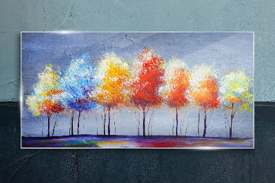 Glasbild Herbstfarben im Park