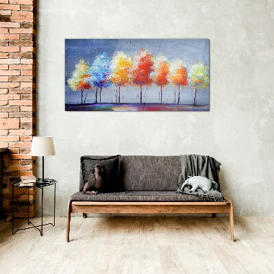 Glasbild Herbstfarben im Park
