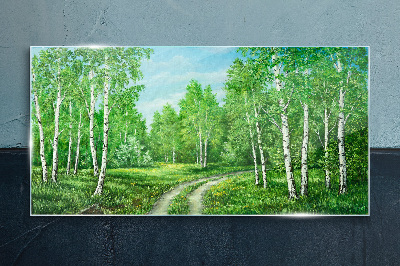 Glasbild Waldweg Natur