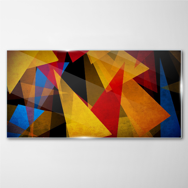Glasbild Farbgeometrie in Bewegung