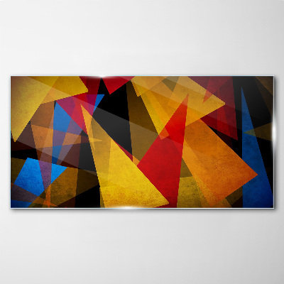 Glasbild Farbgeometrie in Bewegung