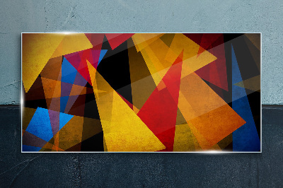 Glasbild Farbgeometrie in Bewegung