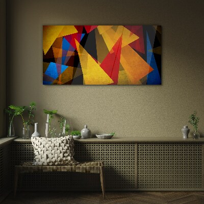 Glasbild Farbgeometrie in Bewegung