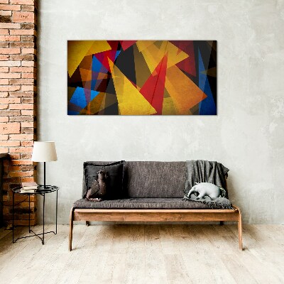 Glasbild Farbgeometrie in Bewegung