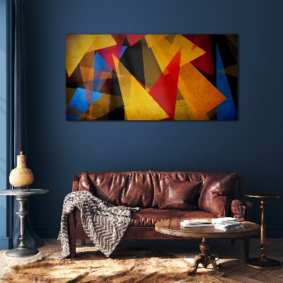 Glasbild Farbgeometrie in Bewegung