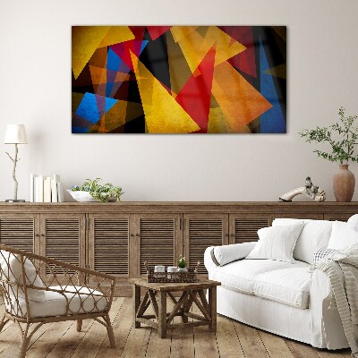 Glasbild Farbgeometrie in Bewegung