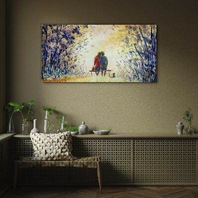 Glasbild Liebe im Wind
