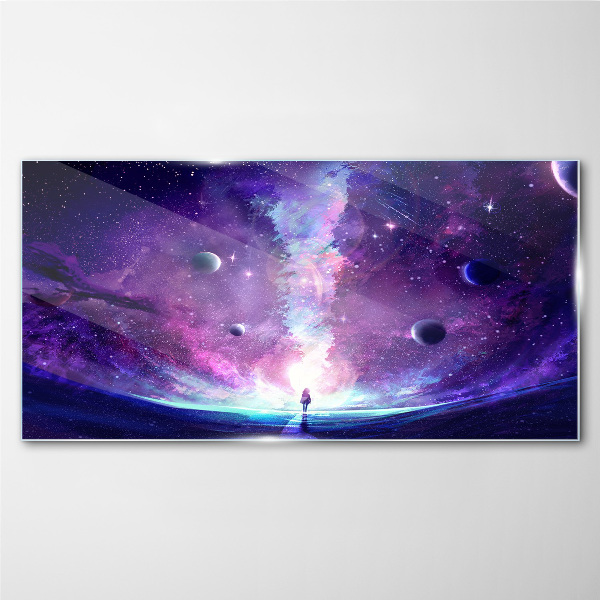Glasbild Eine Weltraumreise durch die Galaxie