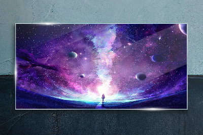 Glasbild Eine Weltraumreise durch die Galaxie