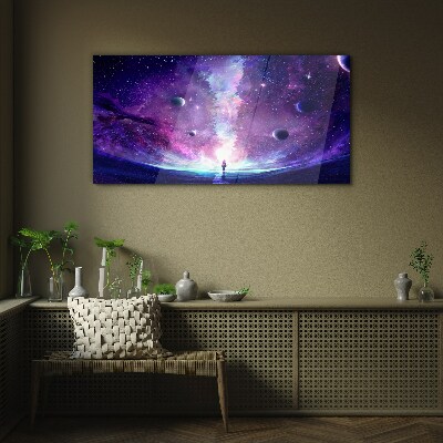 Glasbild Eine Weltraumreise durch die Galaxie