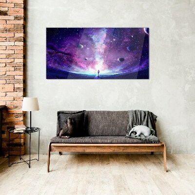 Glasbild Eine Weltraumreise durch die Galaxie