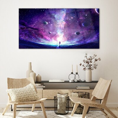 Glasbild Eine Weltraumreise durch die Galaxie