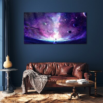 Glasbild Eine Weltraumreise durch die Galaxie