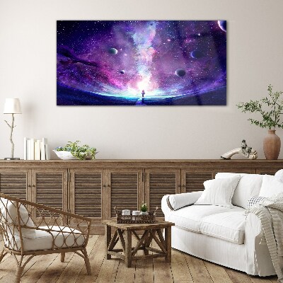 Glasbild Eine Weltraumreise durch die Galaxie