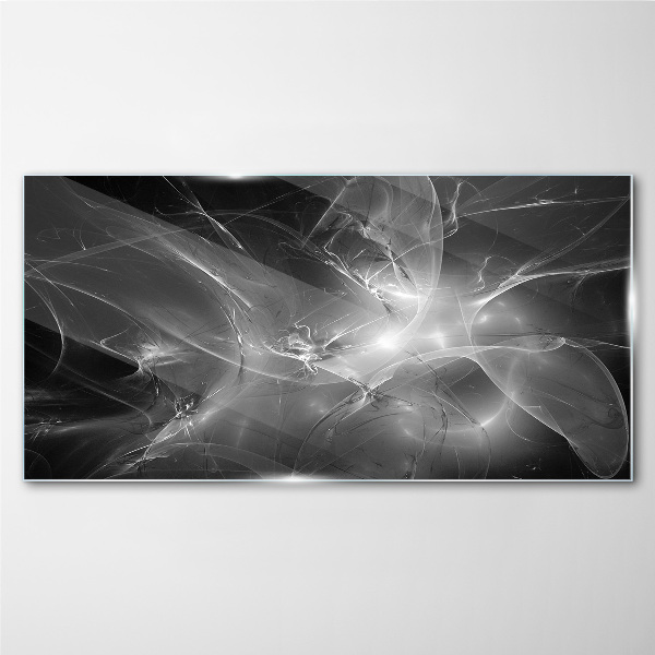 Glasbild Futuristische Abstraktionen in Monochrom
