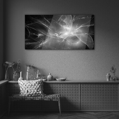 Glasbild Futuristische Abstraktionen in Monochrom