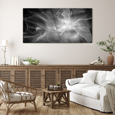 Glasbild Futuristische Abstraktionen in Monochrom