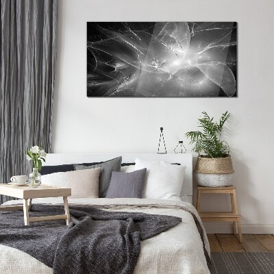 Glasbild Futuristische Abstraktionen in Monochrom