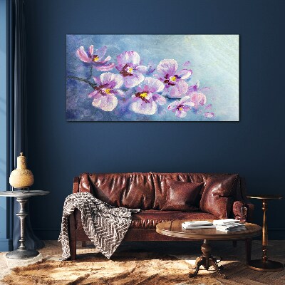 Glasbild Orchideen in Pastelltönen