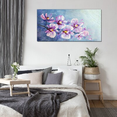 Glasbild Orchideen in Pastelltönen