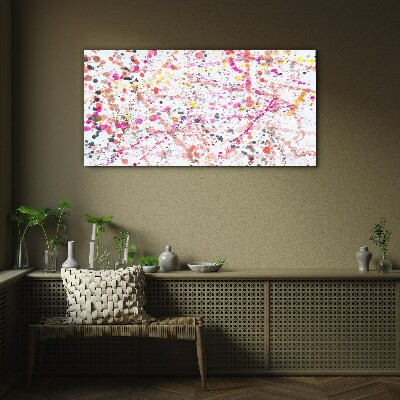 Glasbild Farbige Flecken auf weißem Hintergrund