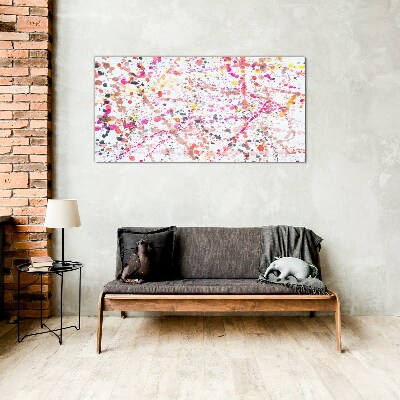 Glasbild Farbige Flecken auf weißem Hintergrund