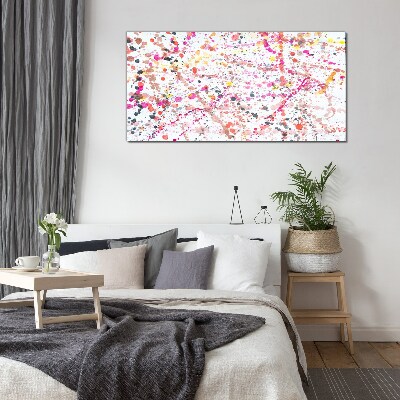 Glasbild Farbige Flecken auf weißem Hintergrund