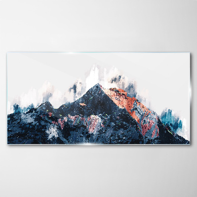 Glasbild Bergpanorama in abstrakter Form