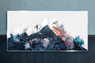 Glasbild Bergpanorama in abstrakter Form