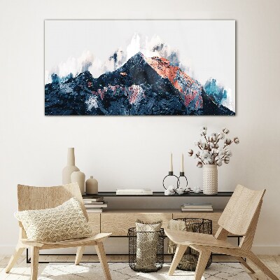 Glasbild Bergpanorama in abstrakter Form