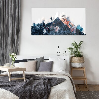 Glasbild Bergpanorama in abstrakter Form