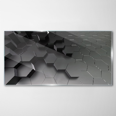 Glasbild Geometrische Strukturen in Grautönen