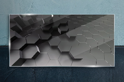 Glasbild Geometrische Strukturen in Grautönen