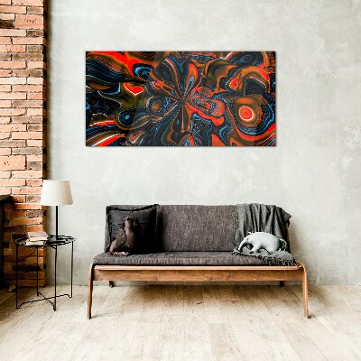 Glasbild Dynamische Farbwirbel