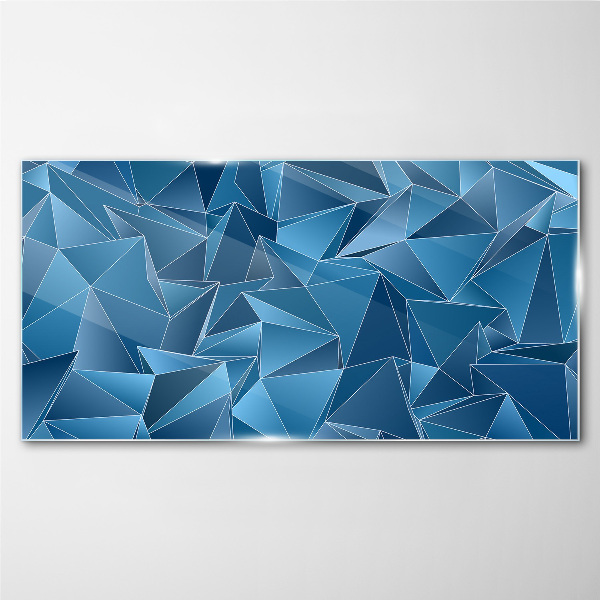 Glasbild Geometrie blauer Körper