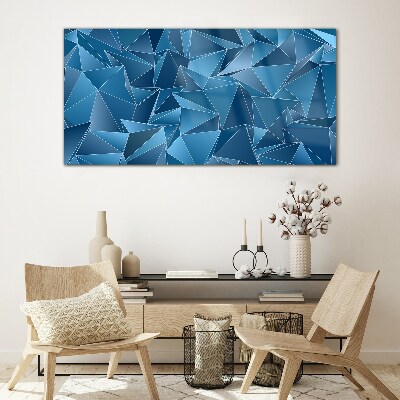 Glasbild Geometrie blauer Körper