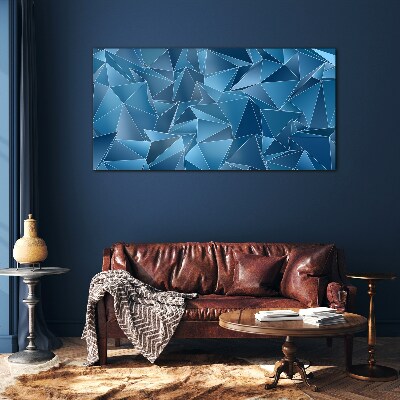 Glasbild Geometrie blauer Körper