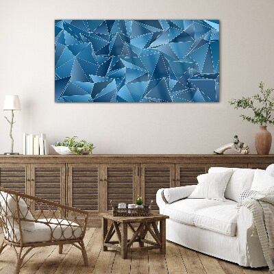 Glasbild Geometrie blauer Körper