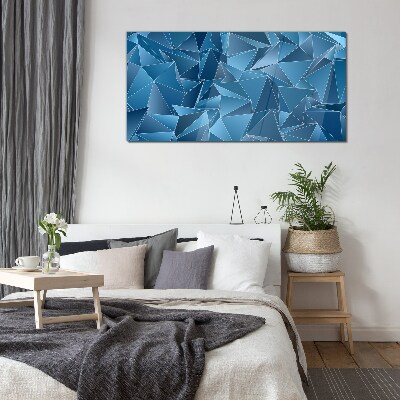 Glasbild Geometrie blauer Körper