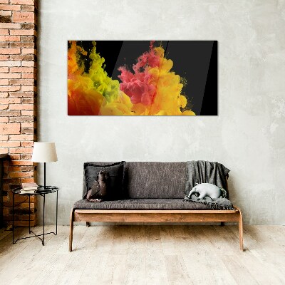 Glasbild Farben in Bewegung
