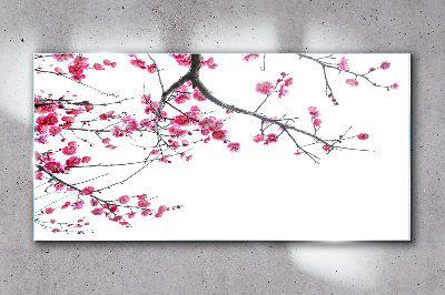 Glasbild Blumenharmonie in Rosa