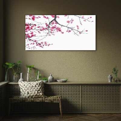 Glasbild Blumenharmonie in Rosa