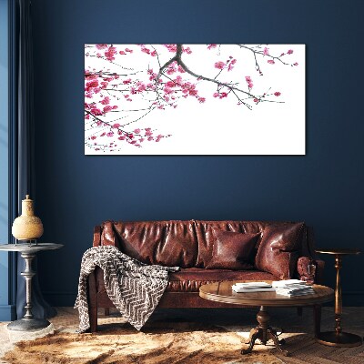 Glasbild Blumenharmonie in Rosa