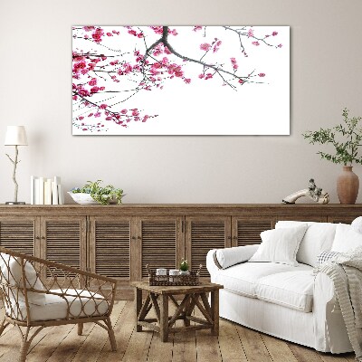 Glasbild Blumenharmonie in Rosa