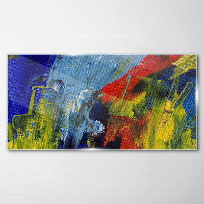 Glasbild Dynamische Farben in einer abstrakten Landschaft