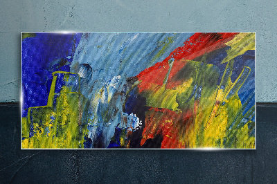 Glasbild Dynamische Farben in einer abstrakten Landschaft