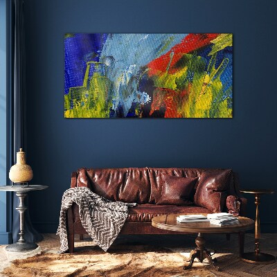 Glasbild Dynamische Farben in einer abstrakten Landschaft